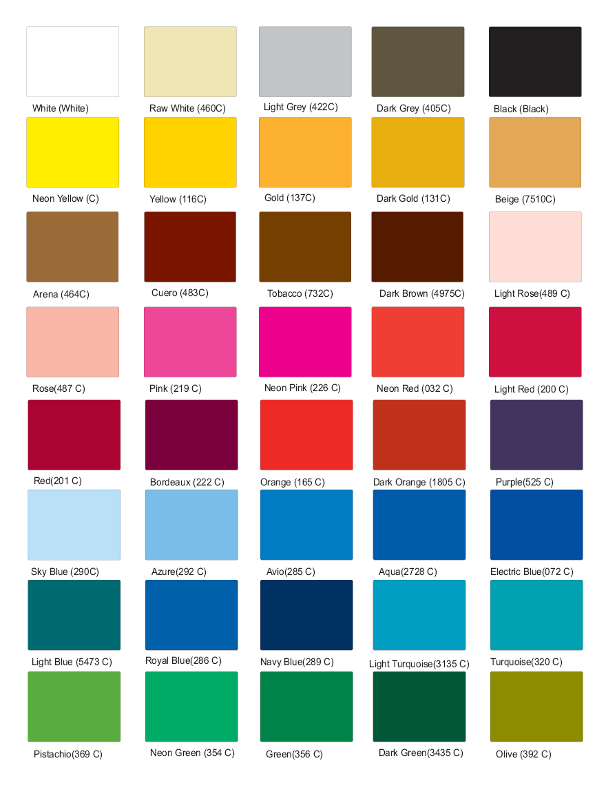 Mk2 Golf Colour Chart